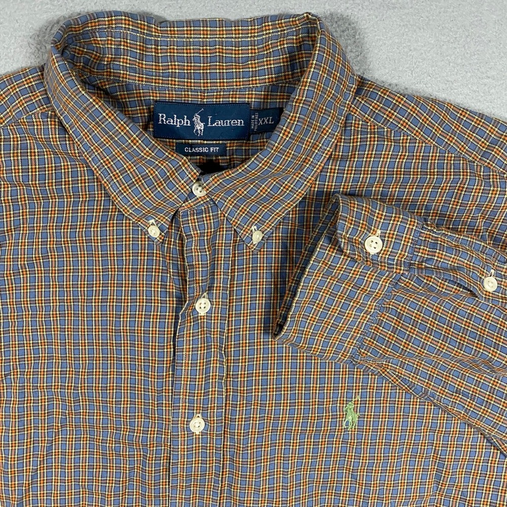 Ralph Lauren Button Down Mens XXL Plaid Classic Fit Long Sleeve Shirt